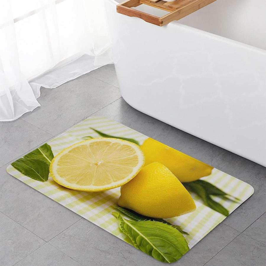 【並行輸入品】LTAETHC Kitchen Rug Floor Mat Yellow Summer Lemon Flannel Kitcheの画像