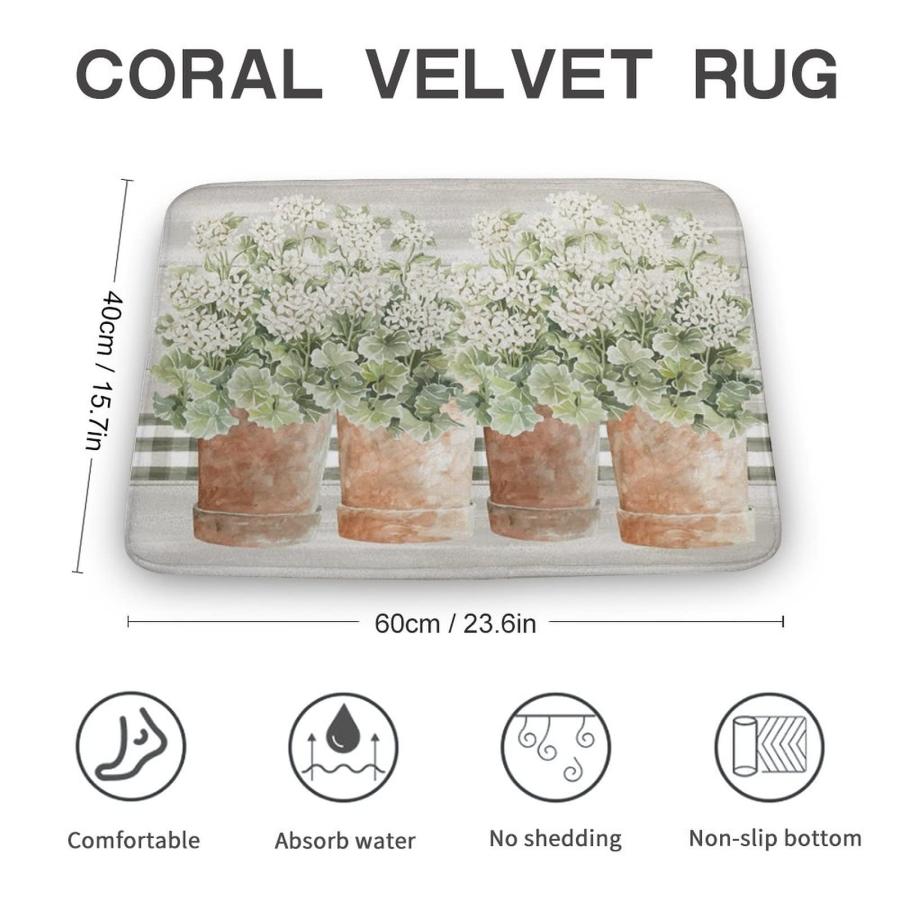 【並行輸入品】Welcoming Geraniums Welcome Doormat Outdoor Indoor Farmhouse Entの画像