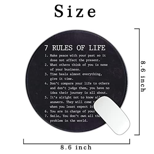 7 Rules of Life Motivational Quotes Mouse Pad Round Mouse Pad Ga 並行輸入品｜import-tabaido｜05