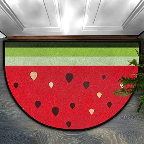 【並行輸入品】Apular Half Round Door Mat Watermelon Fruit Pattern Summer Fruitの画像