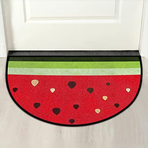 【並行輸入品】Apular Half Round Door Mat Watermelon Fruit Pattern Summer Fruitの画像