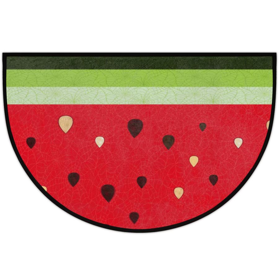 【並行輸入品】Apular Half Round Door Mat Watermelon Fruit Pattern Summer Fruitの画像