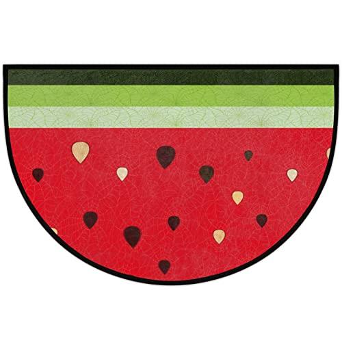 【並行輸入品】Apular Half Round Door Mat Watermelon Fruit Pattern Summer Fruitの画像