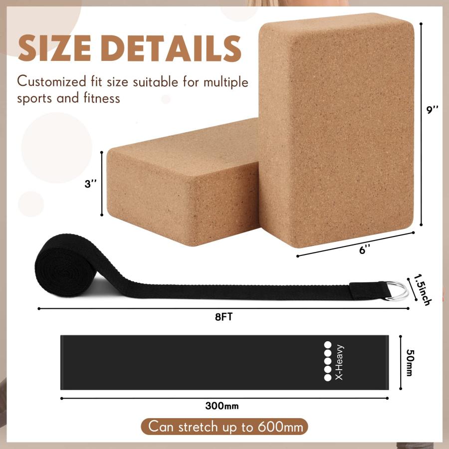 並行輸入品】Liliful コルクヨガブロック ストラップと