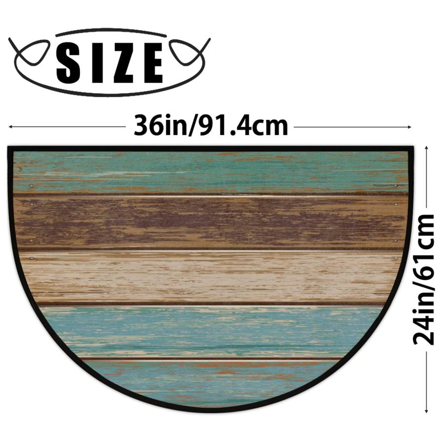 【並行輸入品】Traditional Fleur De Lis Semicircle Doormat Kitchen Floor Mat,Paの画像
