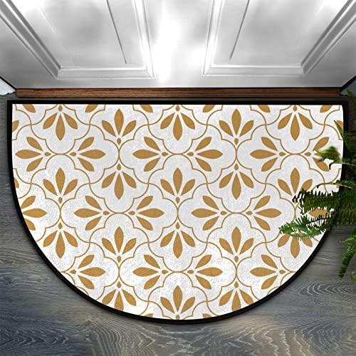 【並行輸入品】Apular Marble Print Half Round Door Mat Indoor Entrance, Emeraldの画像