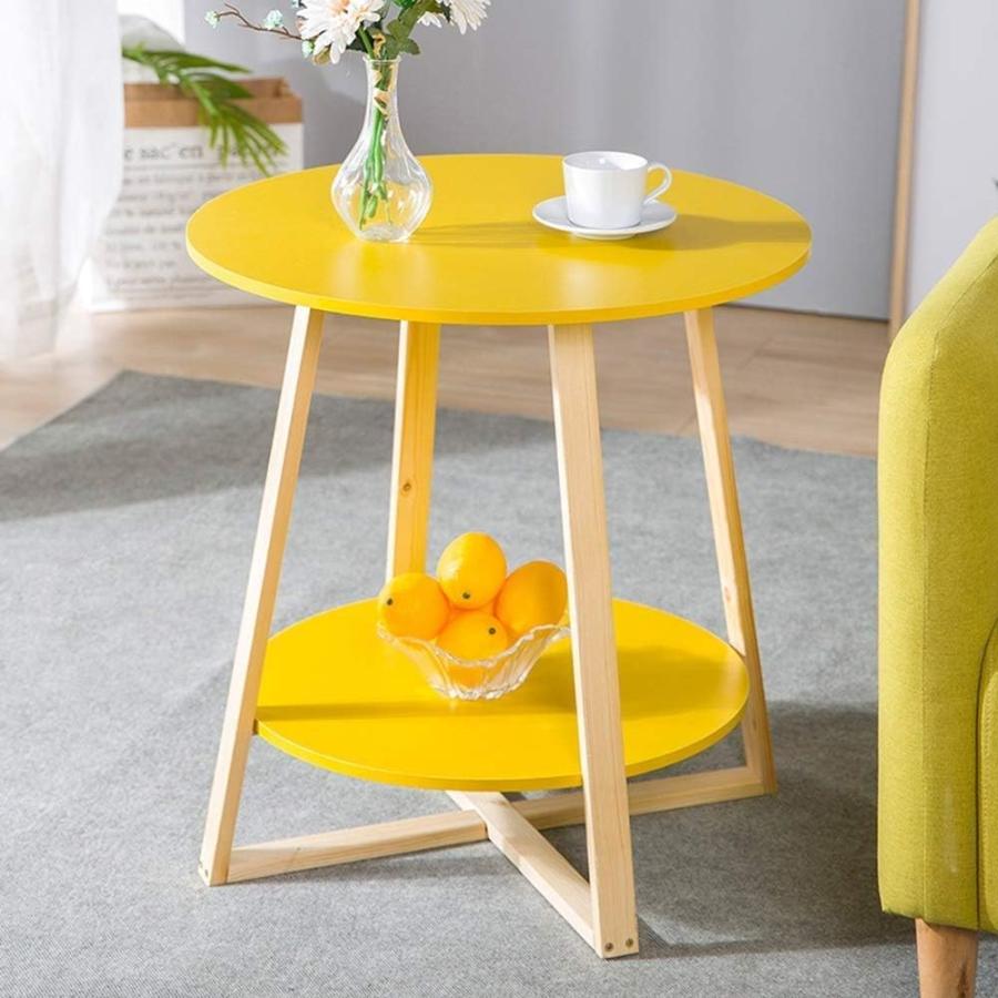 【並行輸入品】ZHYH Little Round Table Coffee Sofa Side 2 Tier Round Bedside Tel　並行_4