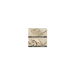 【並行輸入品】MitoVilla Boho Bathroom Small Rug 2'x3'， Tan Cream Cotton Woven_8