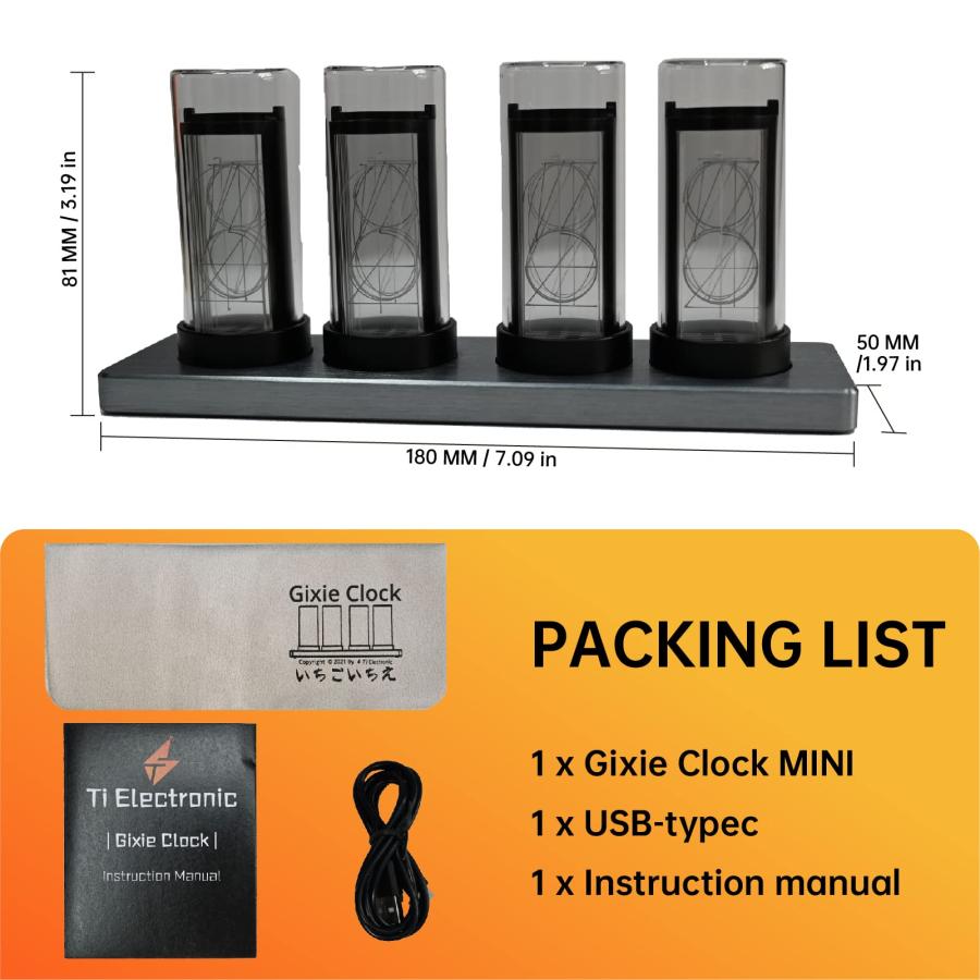 【並行輸入品】Itigoitie Nixie Clock,Nixie Tube Clock Simulation,Digital Clock,_9