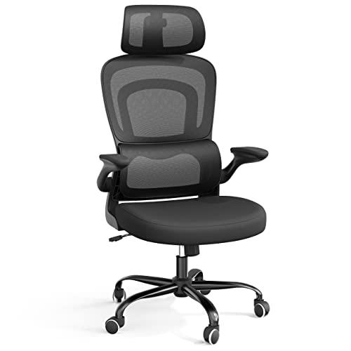 【並行輸入品】SOMEET エルゴノミックメッシュオフィスチェア ランバーサポート ハイバックオフィスチェア 跳ね上げアーム付き メッシュコンピ_1