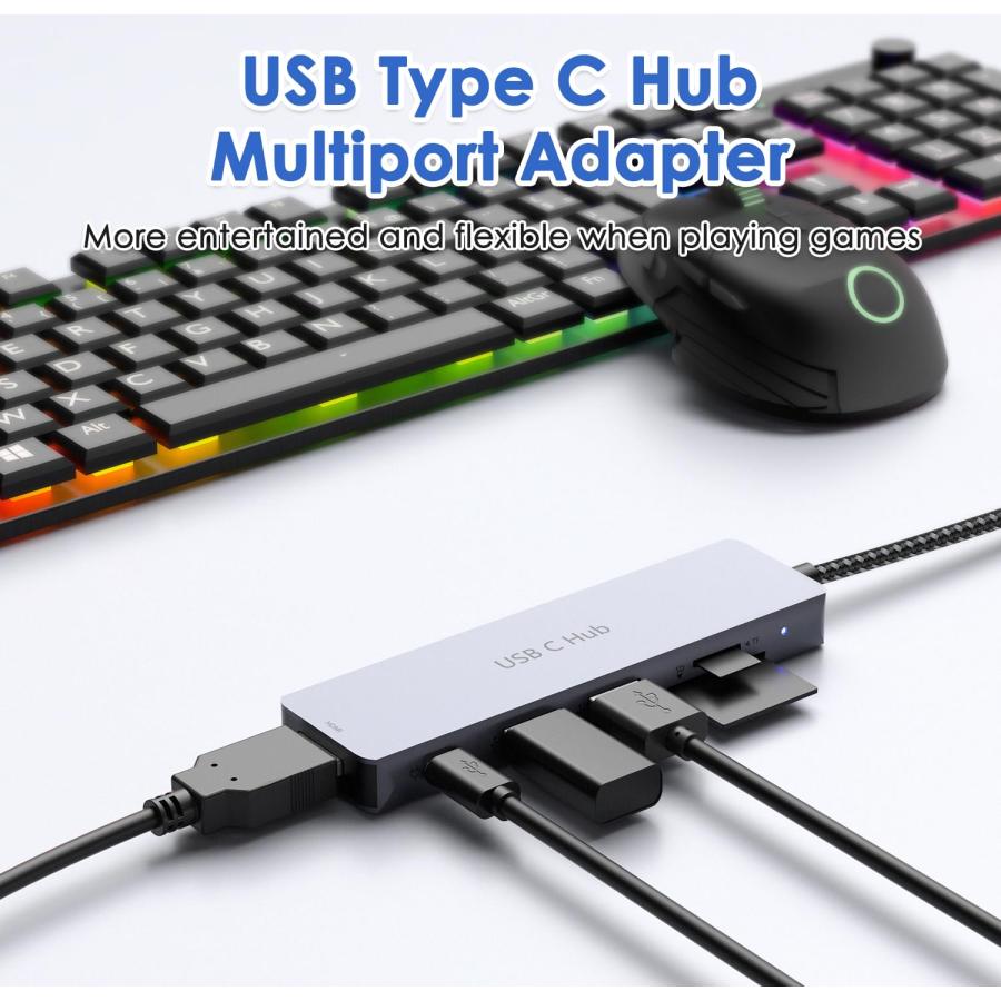 USB Cハブ アダプター USB Cドングル MacBook Pro用 4K HDMI USB3.0 6イン1 USB CからH 並行輸入品｜import-tabaido｜10