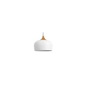【並行輸入品】DOTCN Modern Pendant Light with LED Bulb， Nordic Wooden Dome Min_2
