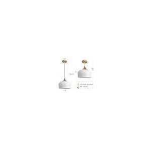 【並行輸入品】DOTCN Modern Pendant Light with LED Bulb， Nordic Wooden Dome Min_5