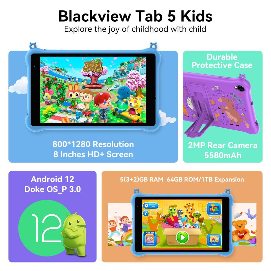 Blackview Tablet Kids, Android 12 Tablets for Toddlers, 5GB(3+2) 並行輸入品｜import-tabaido｜04