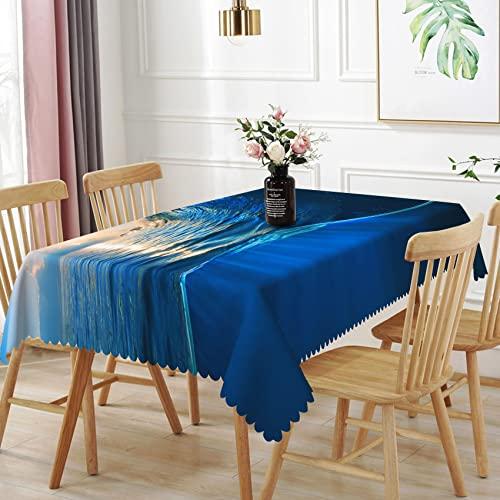 TTQYFNM 60x84inch Blue Ocean Tablecloth Ocean Waves at Sunrise R 並行輸入品｜import-tabaido｜02