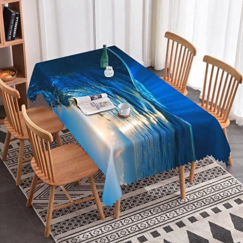 TTQYFNM 60x84inch Blue Ocean Tablecloth Ocean Waves at Sunrise R 並行輸入品｜import-tabaido｜08