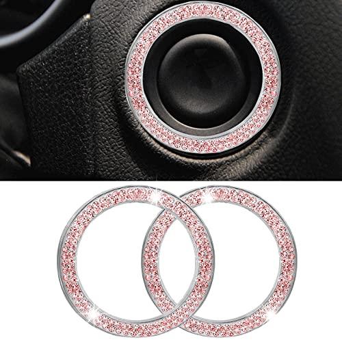 【並行輸入品】2PCS Crystal Double Rhinestone Car Engine Start Ring Decals， Bli
