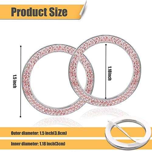 【並行輸入品】2PCS Crystal Double Rhinestone Car Engine Start Ring Decals， Bli