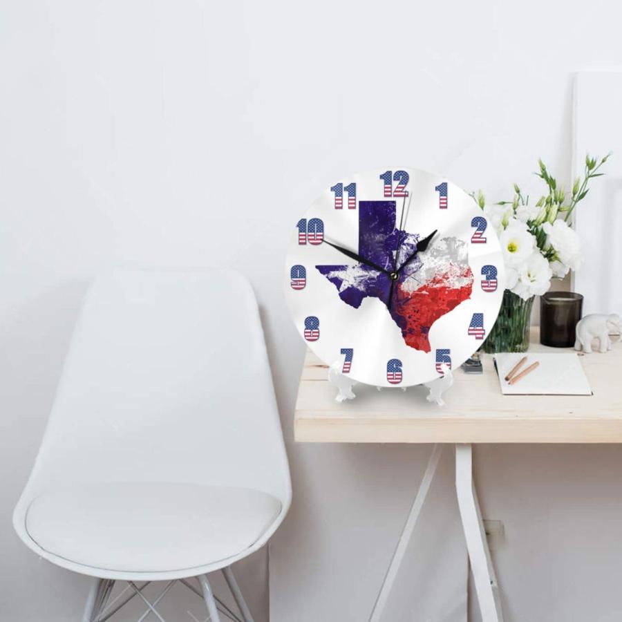 【並行輸入品】YZCZ Modern Round Wall Clock Texas The States Map Silent Non Tic_6
