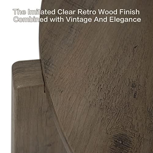 【並行輸入品】Giofanzo リビングルーム用ラウンドコーヒーテーブル、シンプルなファッションインダストリアルデザインソファテーブル、素朴な木_7
