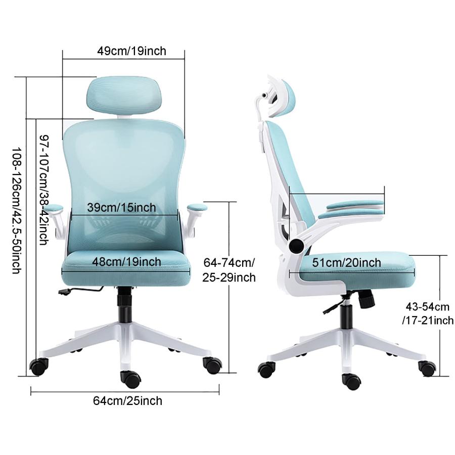 【並行輸入品】Ergonomic Mesh Gaming Chair with Wheels,Comfortable Home Officeの画像