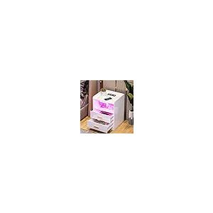 【並行輸入品】HNEBC Night Stand with Charging Station,LED Nightstand with Body_2
