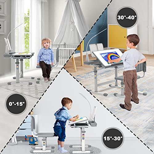 【並行輸入品】Wrilibo Kids Desk and Chair Set 5 8 Year Old, Kids Study Desk wi_4