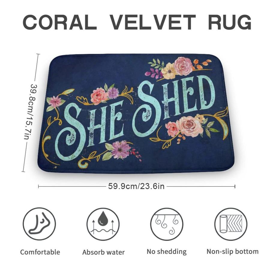 【並行輸入品】She Shed   Flower Door Mat for Home Entrance, Floor Mats for Houの画像