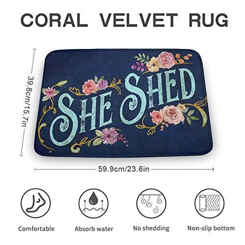 【並行輸入品】She Shed   Flower Door Mat for Home Entrance, Floor Mats for Houの画像