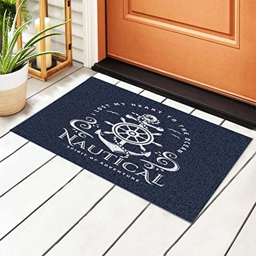 【並行輸入品】Welcome Mats 24x16 Inch for Front Door Outdoor Nautical Anchor Rの画像