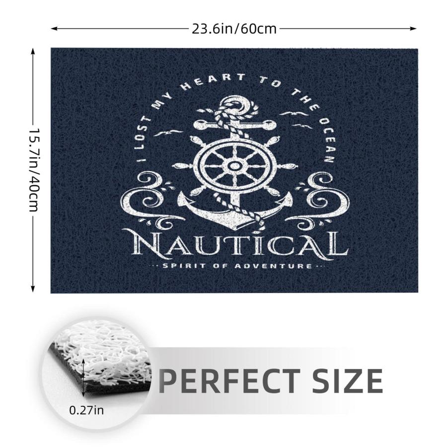 【並行輸入品】Welcome Mats 24x16 Inch for Front Door Outdoor Nautical Anchor Rの画像