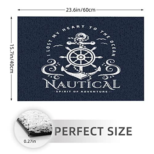 【並行輸入品】Welcome Mats 24x16 Inch for Front Door Outdoor Nautical Anchor Rの画像