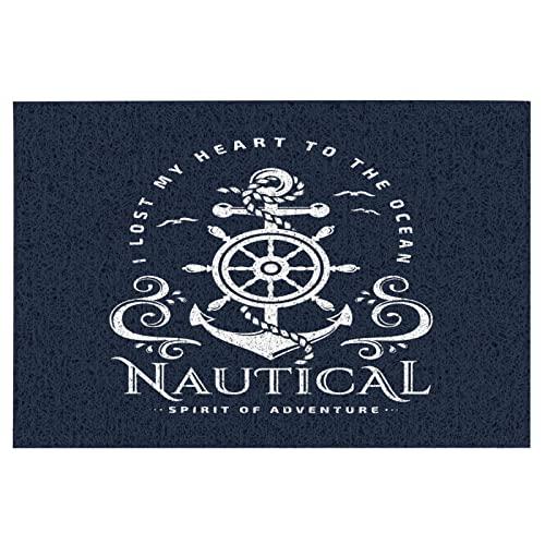 【並行輸入品】Welcome Mats 24x16 Inch for Front Door Outdoor Nautical Anchor Rの画像