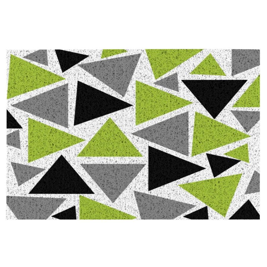【並行輸入品】Welcome Mats 24x16 Inch for Front Door Outdoor Triangles Lime Grの画像