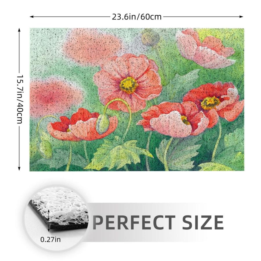 【並行輸入品】Welcome Mats 24x16 Inch for Front Door Outdoor Watercolor Lotusの画像