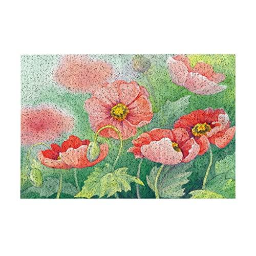 【並行輸入品】Welcome Mats 24x16 Inch for Front Door Outdoor Watercolor Lotusの画像