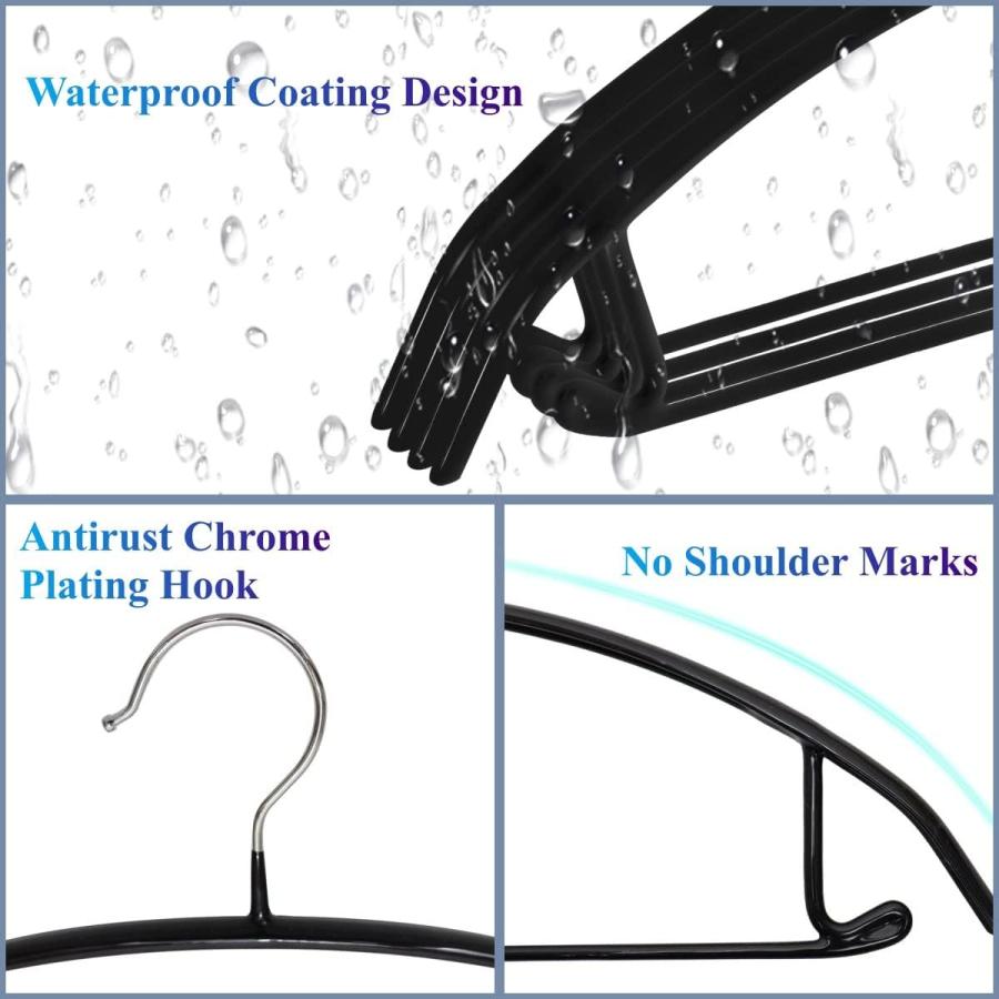 【並行輸入品】Synhozz Black No Shoulder Bumps Sweater Hangers Non-Slip Clothesの画像