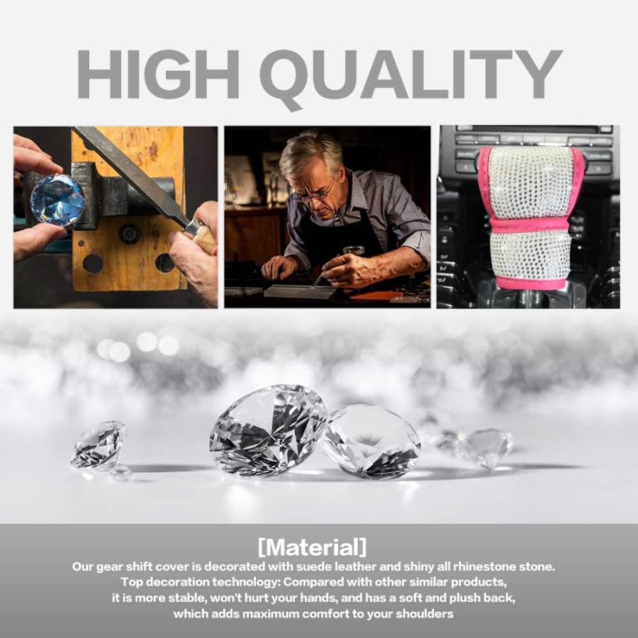 【並行輸入品】YAKEFLY (ヤケフライ) キラキラ光るオートギアシフトノブカバー カーシフターカバー 自動車インテリアアクセサリー カーノブの画像