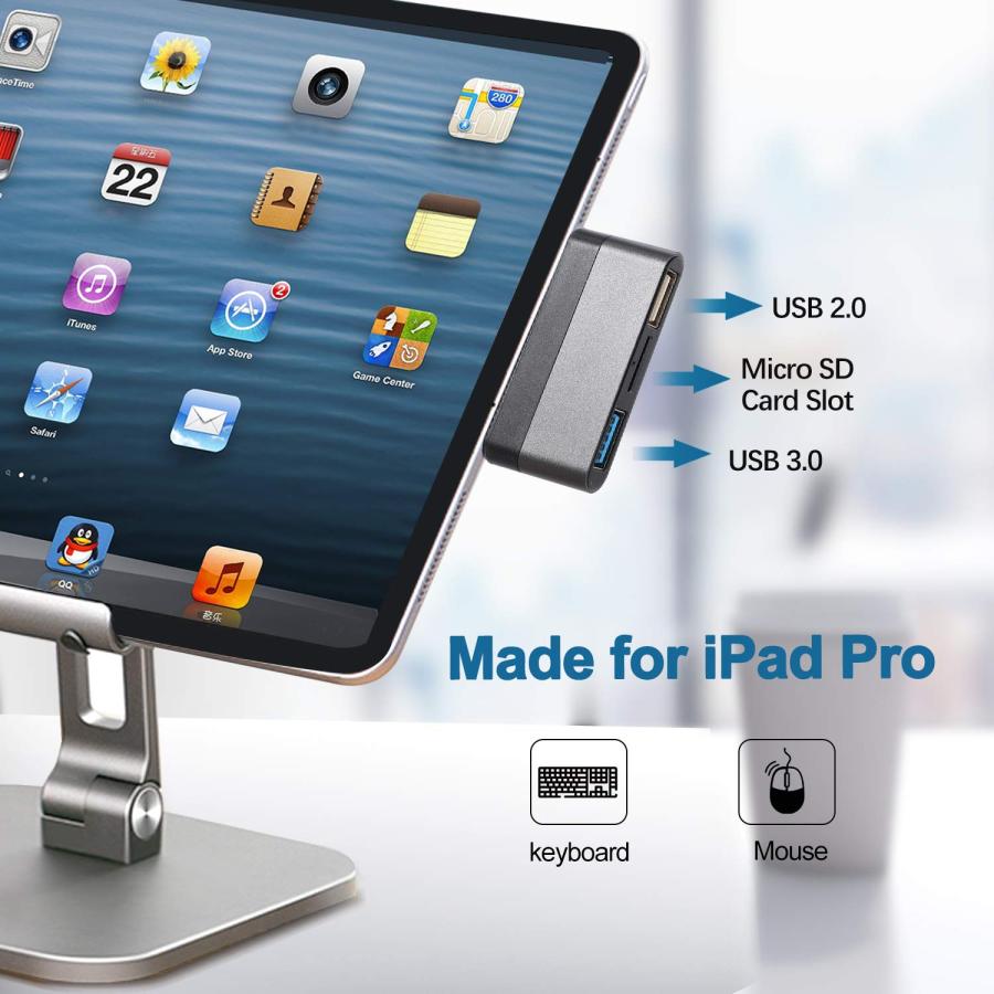 USB Cハブ iPad Pro用 3イン1 USB Cアダプター USB 3.0ポート microSDカードリーダー iPad  並行輸入品｜import-tabaido｜04