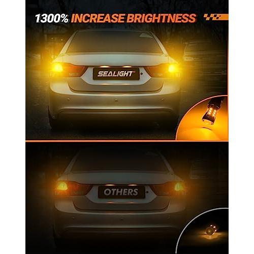 【並行輸入品】SEALIGHT 3157 3156 3057 4157 LEDウィンカー電球 2700K アンバー イエロー電球 プロジェクター