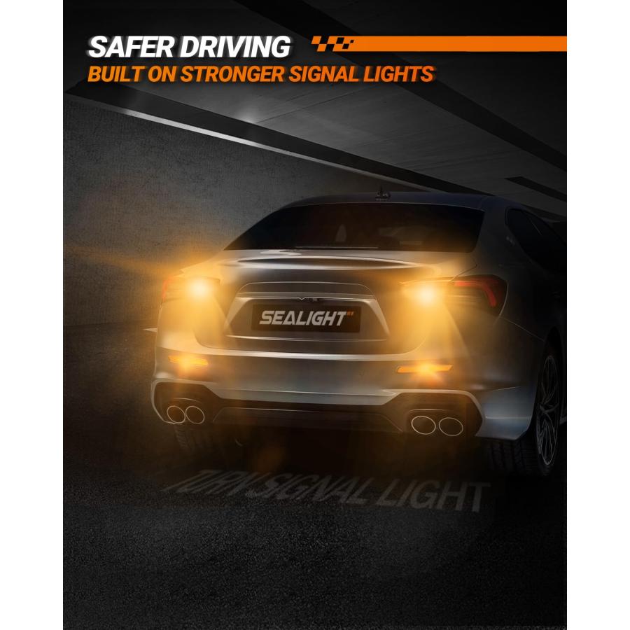 【並行輸入品】SEALIGHT 3157 3156 3057 4157 LEDウィンカー電球 2700K アンバー イエロー電球 プロジェクター