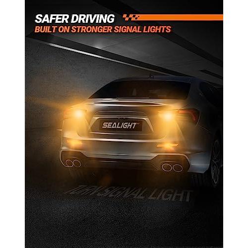 【並行輸入品】SEALIGHT 3157 3156 3057 4157 LEDウィンカー電球 2700K アンバー イエロー電球 プロジェクター