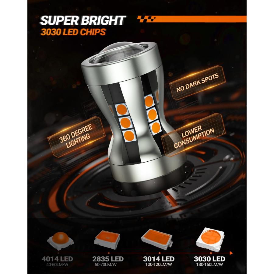 【並行輸入品】SEALIGHT 3157 3156 3057 4157 LEDウィンカー電球 2700K アンバー イエロー電球 プロジェクター