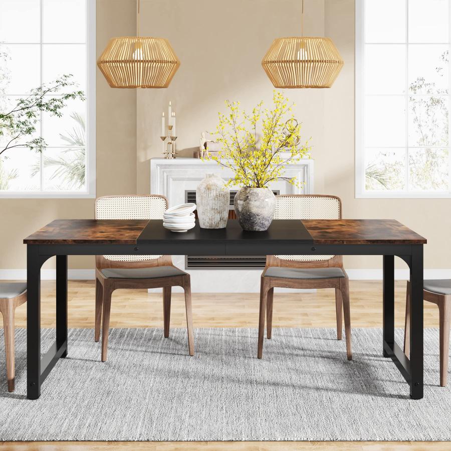 【並行輸入品】LITTLE TREE 70.9 Inch Large Dining Table Rectangular Kitchen Fur_3