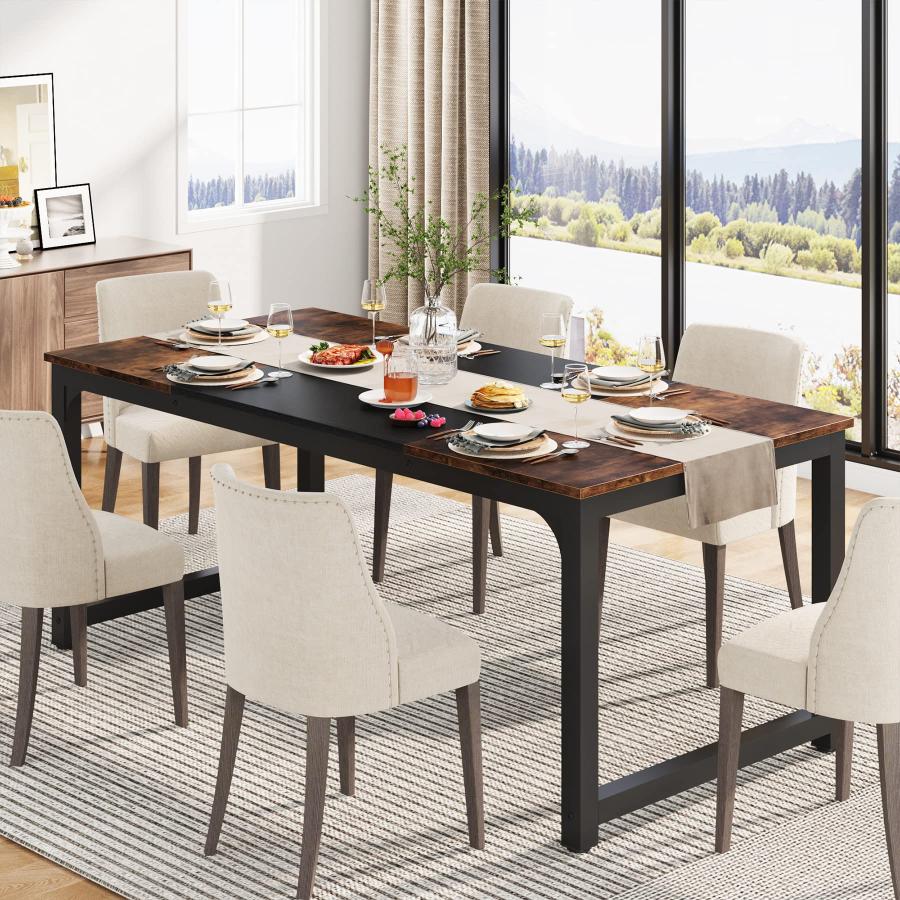 【並行輸入品】LITTLE TREE 70.9 Inch Large Dining Table Rectangular Kitchen Fur_6