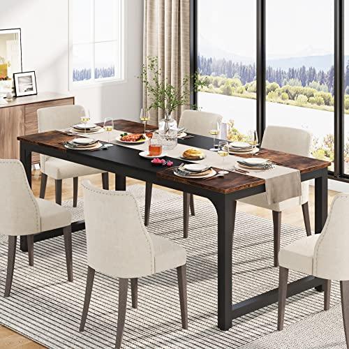 【並行輸入品】LITTLE TREE 70.9 Inch Large Dining Table Rectangular Kitchen Fur_7