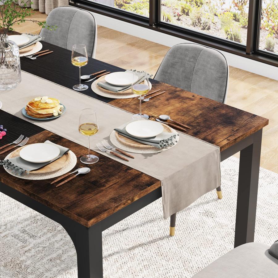 【並行輸入品】LITTLE TREE 70.9 Inch Large Dining Table Rectangular Kitchen Fur_9