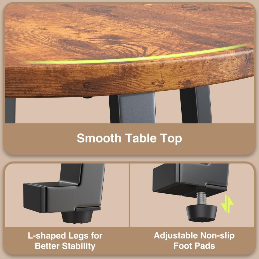 【並行輸入品】Aiho Bar Table and Chairs Set for 2 with Upholstered Stools 3 Pi　並行_4