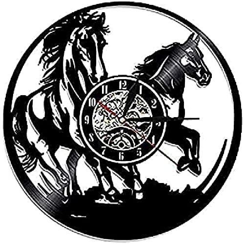 【並行輸入品】Modern Roman Numerals Wall Clocks Horse LED Lighted Animal Vinyl_1