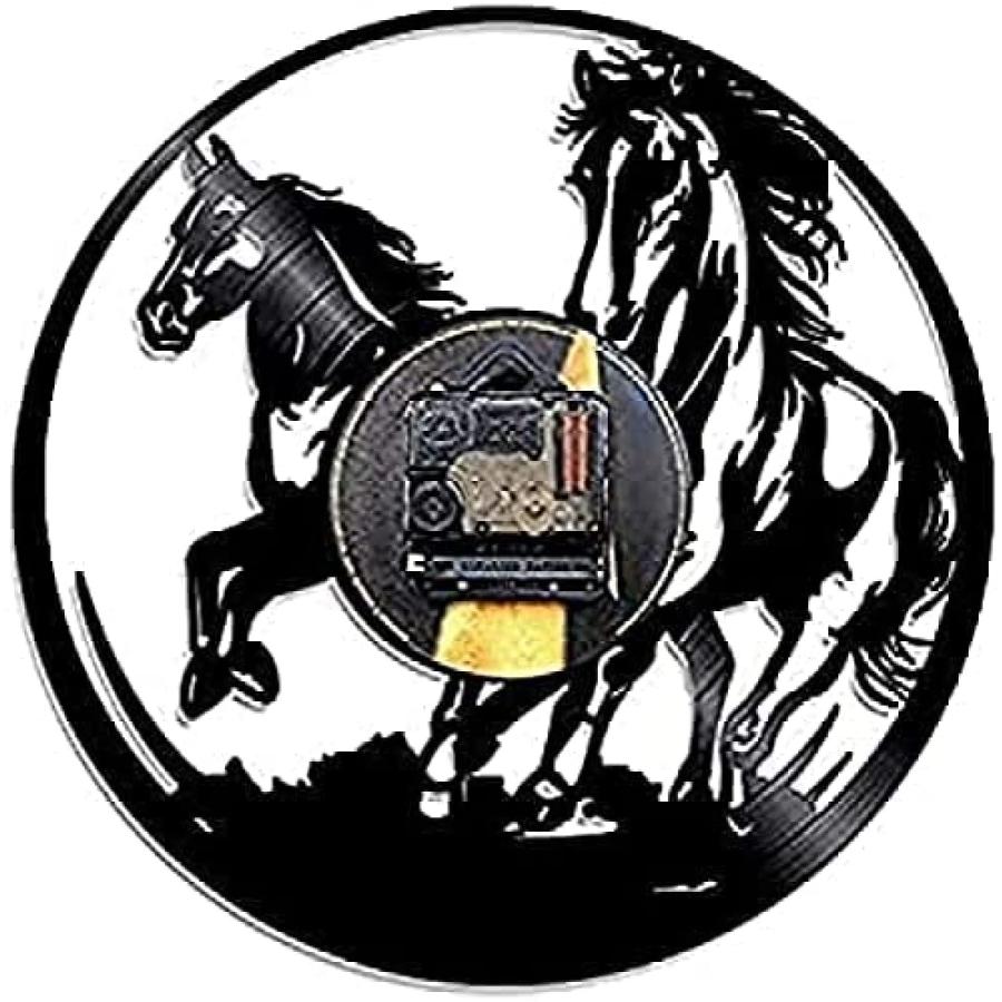 【並行輸入品】Modern Roman Numerals Wall Clocks Horse LED Lighted Animal Vinyl_3